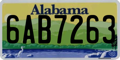 AL license plate 6AB7263