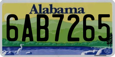 AL license plate 6AB7265