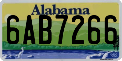 AL license plate 6AB7266