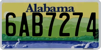 AL license plate 6AB7274