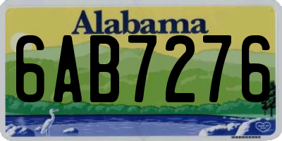 AL license plate 6AB7276