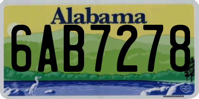 AL license plate 6AB7278