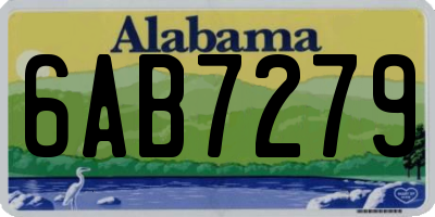 AL license plate 6AB7279