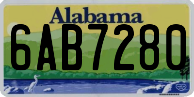 AL license plate 6AB7280