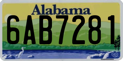 AL license plate 6AB7281