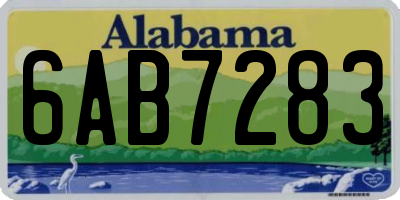 AL license plate 6AB7283