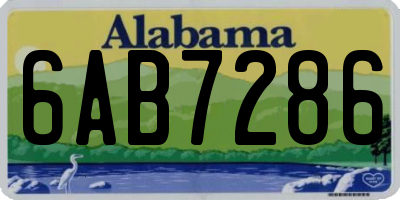 AL license plate 6AB7286