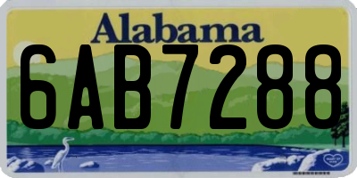 AL license plate 6AB7288