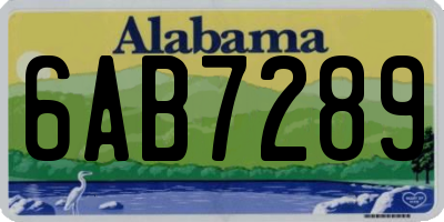AL license plate 6AB7289