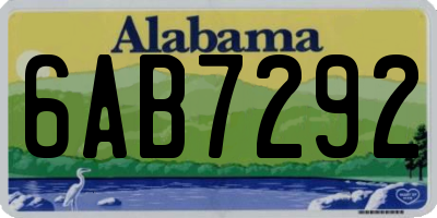 AL license plate 6AB7292