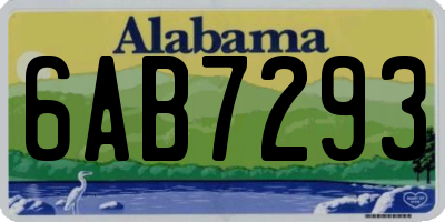 AL license plate 6AB7293
