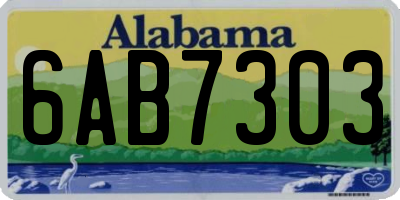 AL license plate 6AB7303