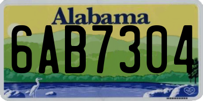AL license plate 6AB7304