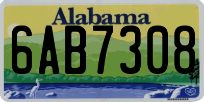 AL license plate 6AB7308