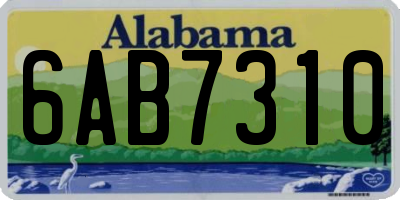 AL license plate 6AB7310