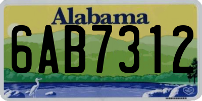 AL license plate 6AB7312