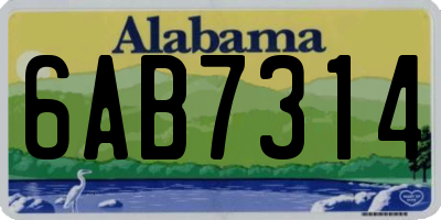AL license plate 6AB7314