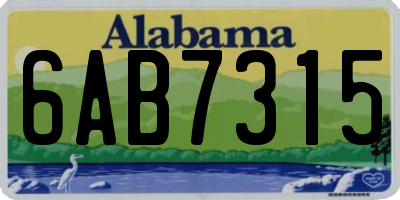 AL license plate 6AB7315