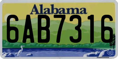 AL license plate 6AB7316