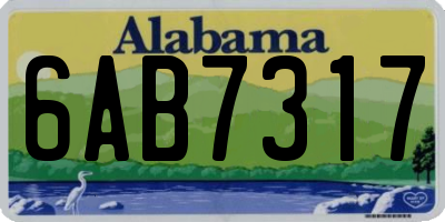 AL license plate 6AB7317