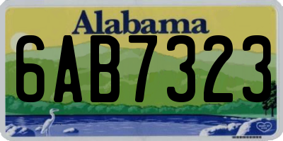AL license plate 6AB7323