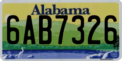 AL license plate 6AB7326