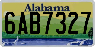 AL license plate 6AB7327
