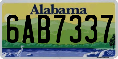 AL license plate 6AB7337