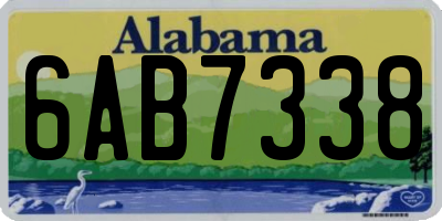 AL license plate 6AB7338