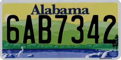 AL license plate 6AB7342