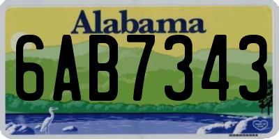 AL license plate 6AB7343