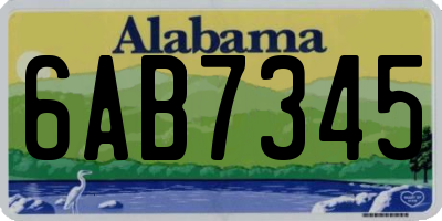 AL license plate 6AB7345
