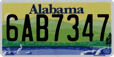 AL license plate 6AB7347