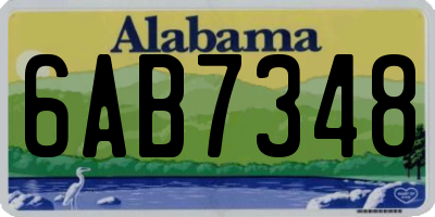 AL license plate 6AB7348