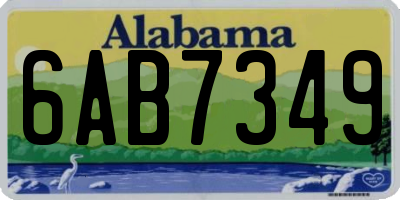 AL license plate 6AB7349