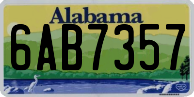 AL license plate 6AB7357