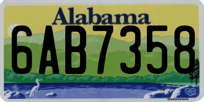AL license plate 6AB7358