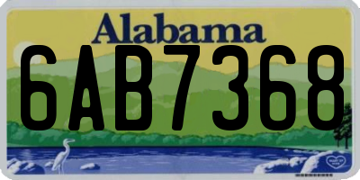 AL license plate 6AB7368