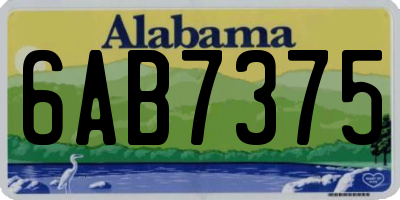 AL license plate 6AB7375