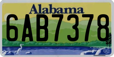 AL license plate 6AB7378