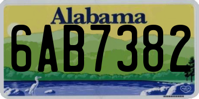 AL license plate 6AB7382