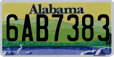 AL license plate 6AB7383