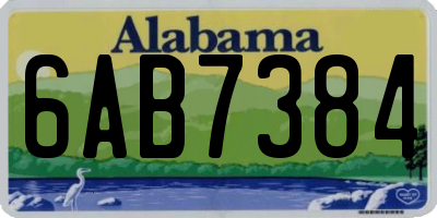 AL license plate 6AB7384