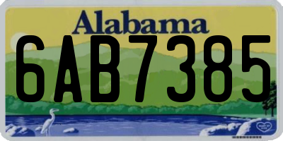 AL license plate 6AB7385