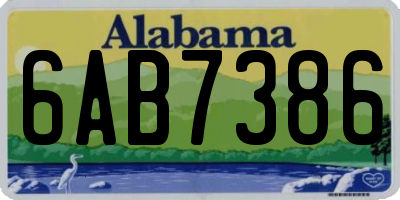 AL license plate 6AB7386