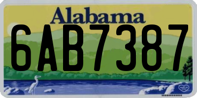 AL license plate 6AB7387