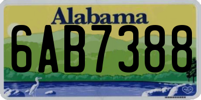 AL license plate 6AB7388
