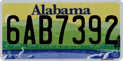 AL license plate 6AB7392