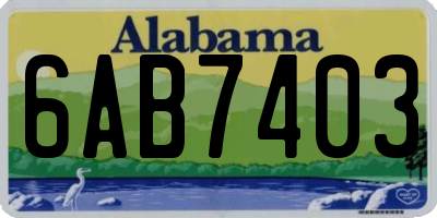 AL license plate 6AB7403