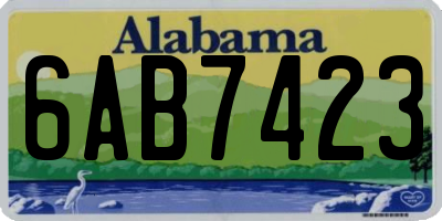 AL license plate 6AB7423